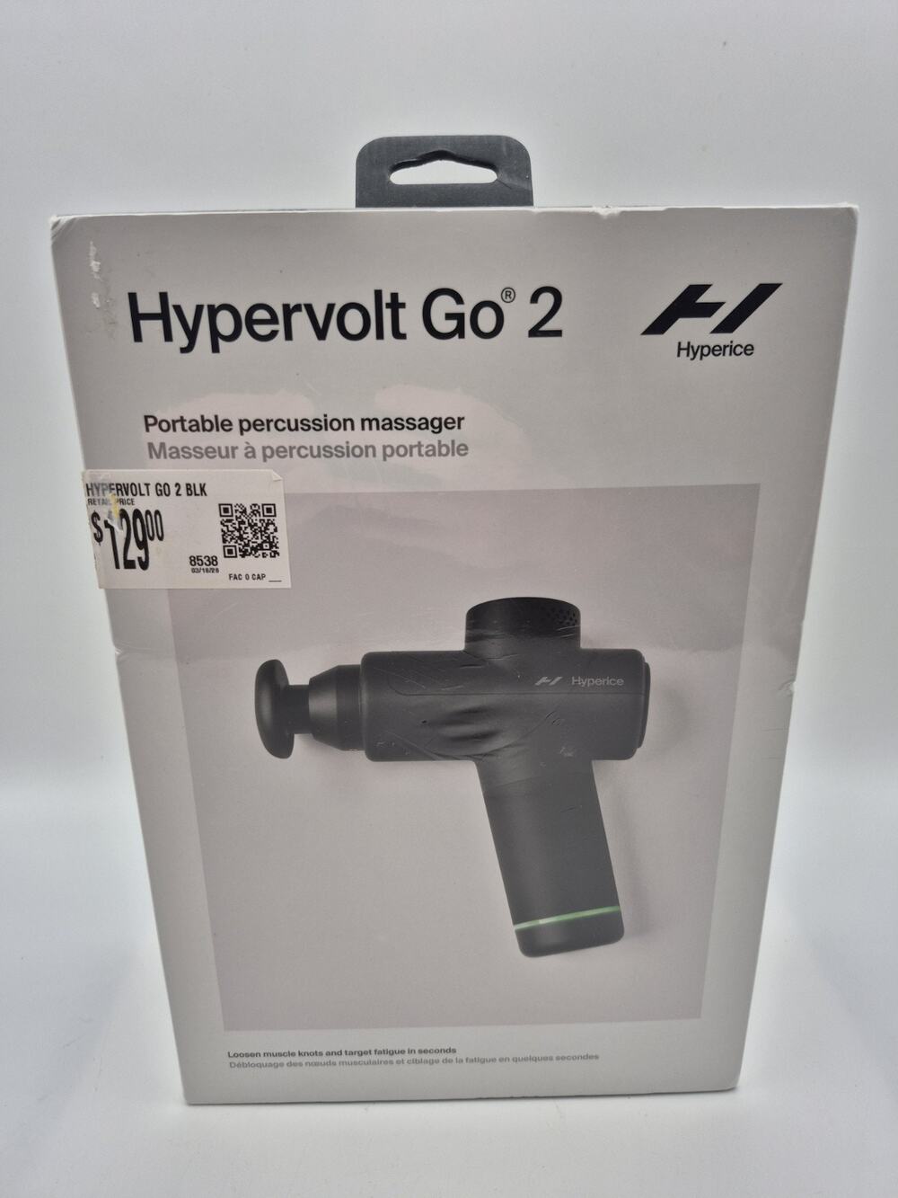 Hypervolt Go 2 Portable Percussion Massager Black HVG2001 Brand New Sealed